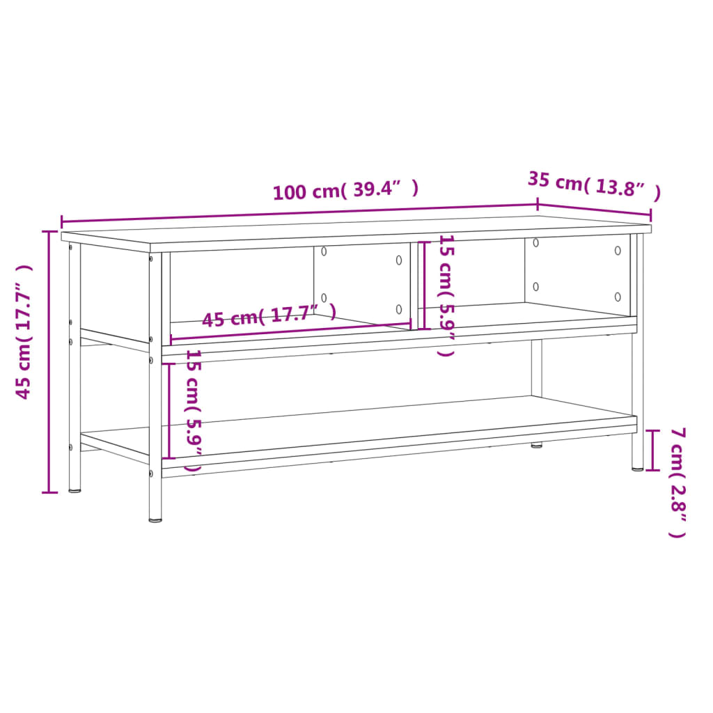 Tv Skříňka Černá 100 X 35 X 45 Cm Kompozitní Dřevo