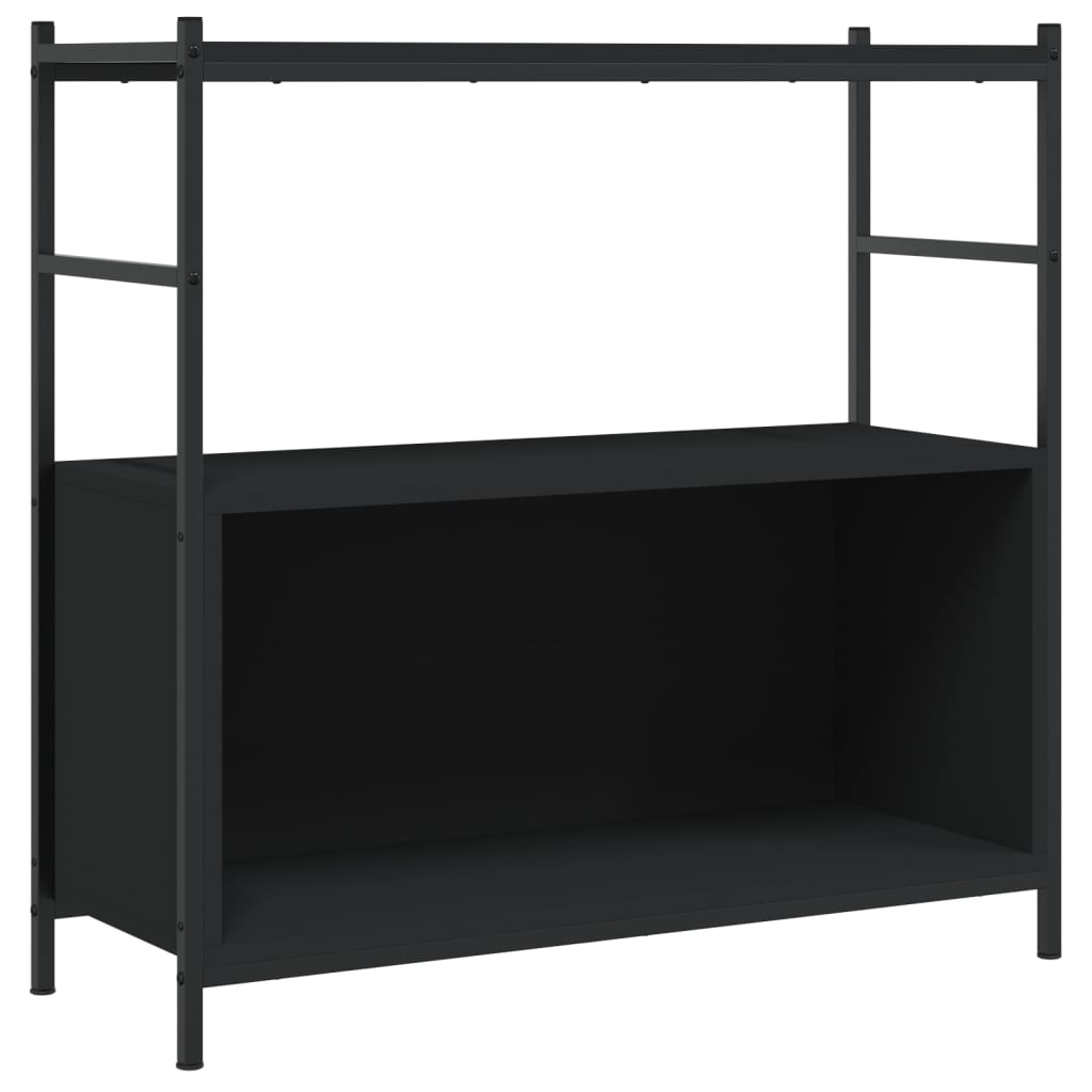 Knihovna Černá 80 X 30 X 78,5 Cm Kompozitní Dřevo A Železo Černá