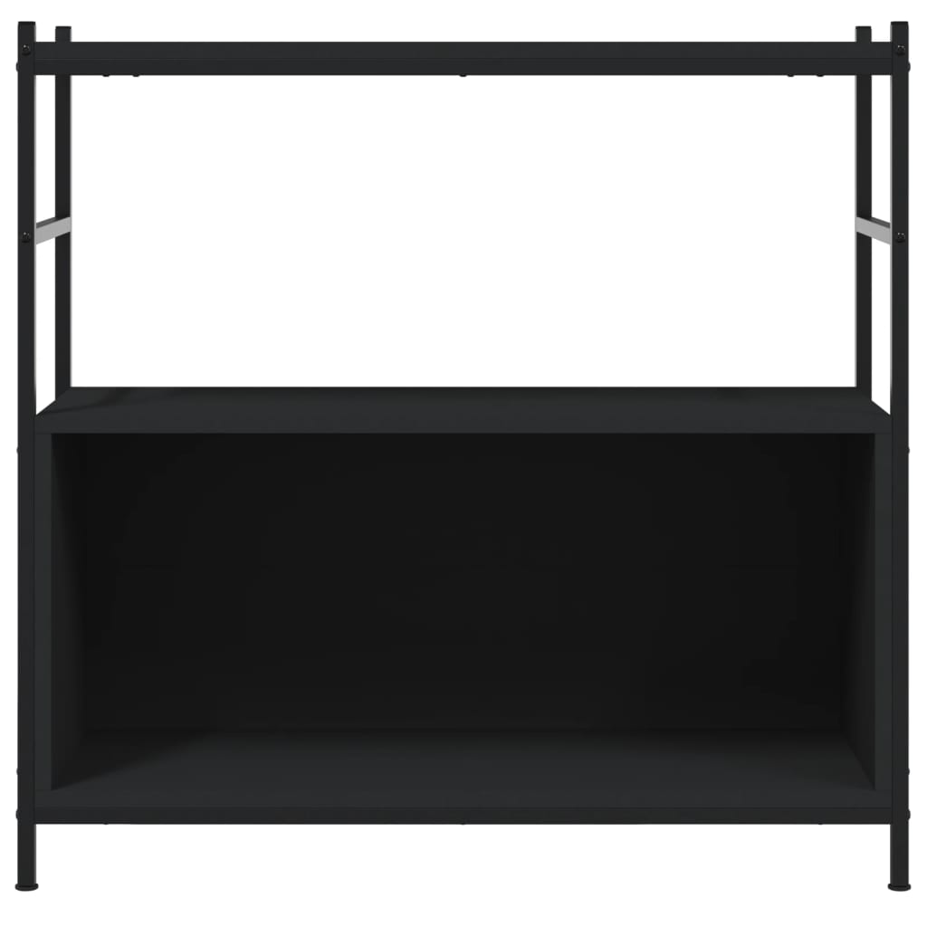 Knihovna Černá 80 X 30 X 78,5 Cm Kompozitní Dřevo A Železo Černá