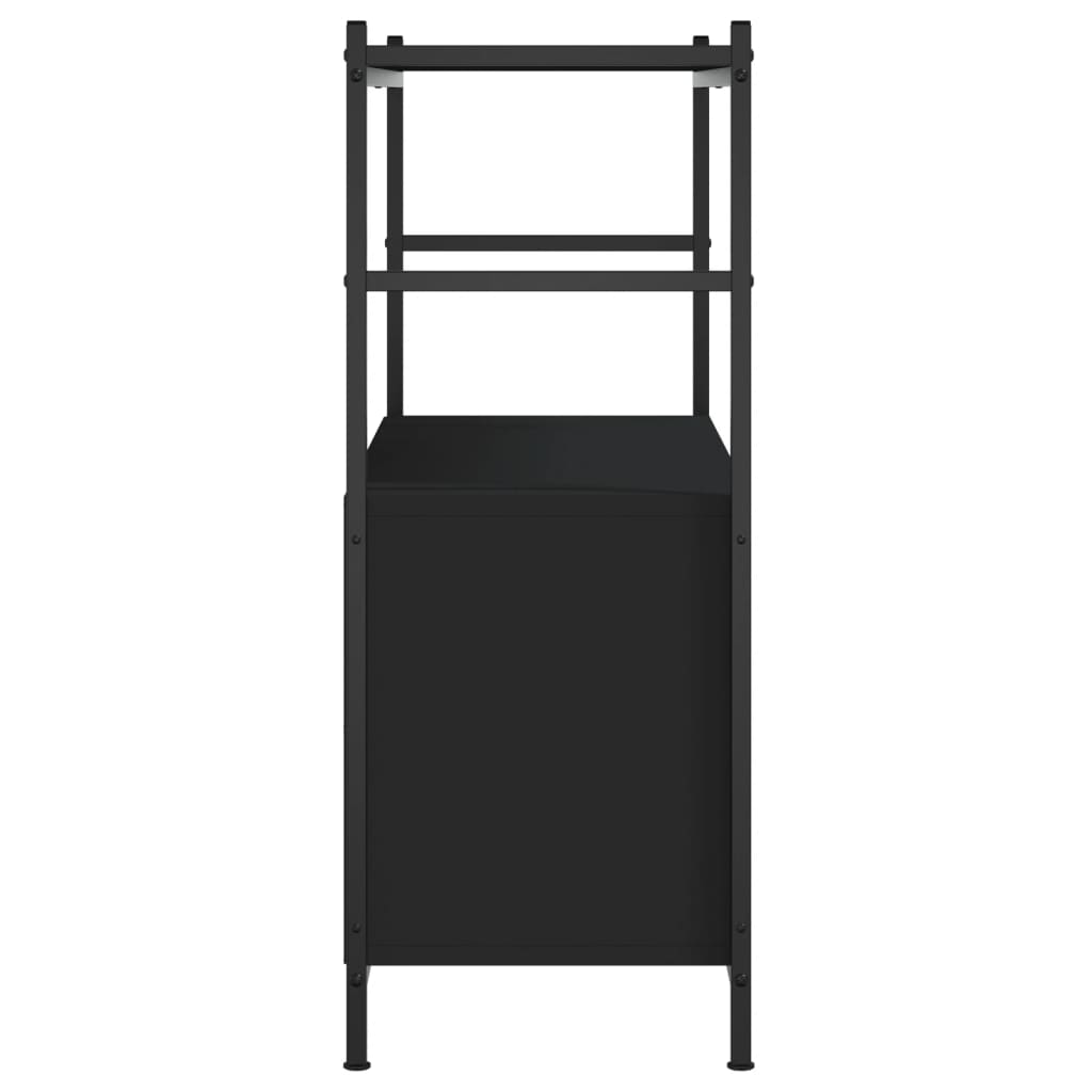 Knihovna Černá 80 X 30 X 78,5 Cm Kompozitní Dřevo A Železo Černá