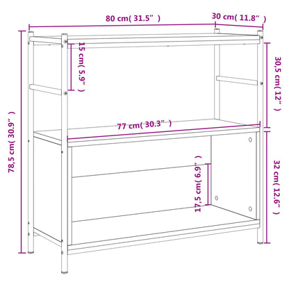 Knihovna Černá 80 X 30 X 78,5 Cm Kompozitní Dřevo A Železo Černá