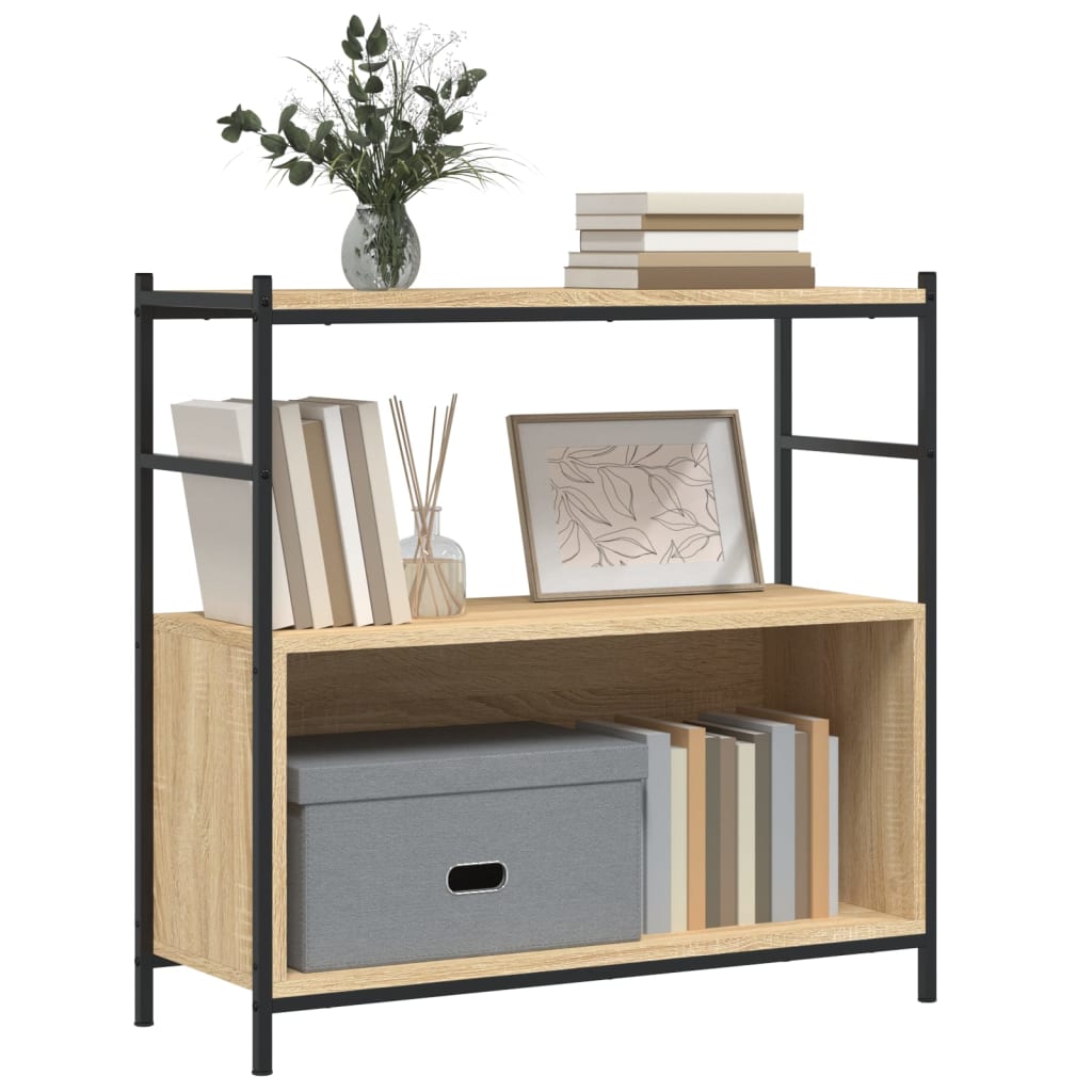 Knihovna 80 X 30 X 78,5 Cm Kompozitní Dřevo A Železo Dub Sonoma