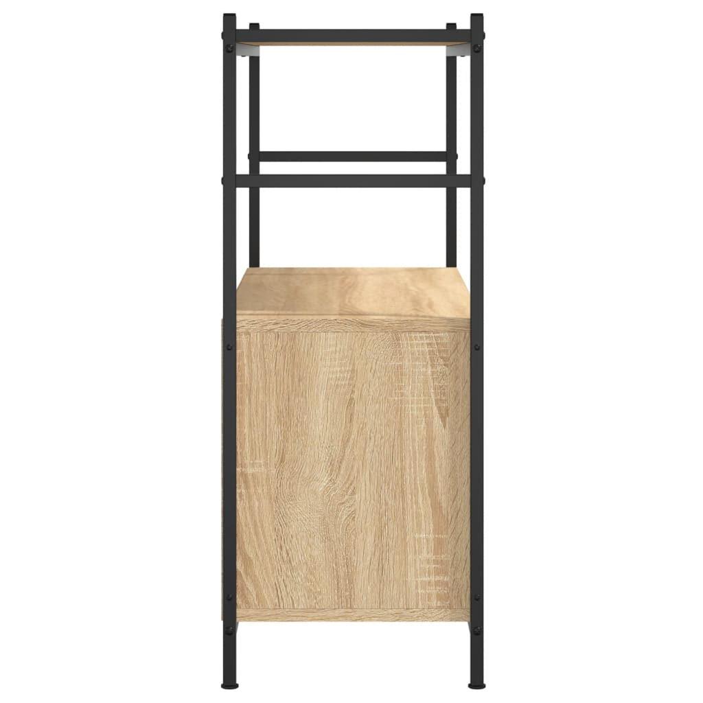 Knihovna 80 X 30 X 78,5 Cm Kompozitní Dřevo A Železo Dub Sonoma
