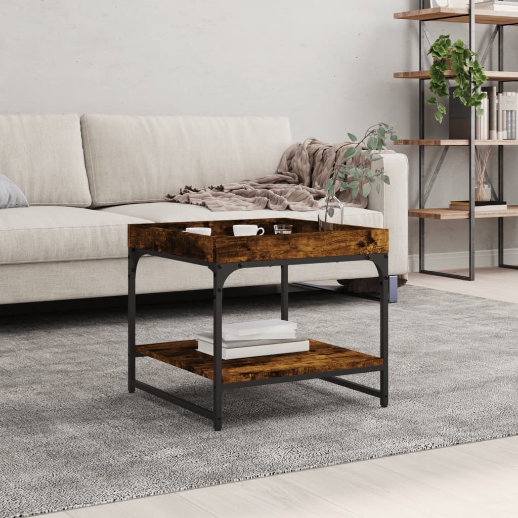 Konferenční Stolek Kouřový Dub 49,5X49,5X45 Cm Kompozitní Dřevo