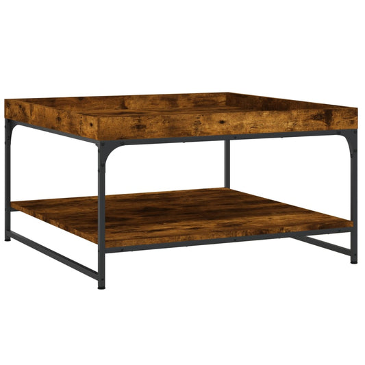 Konferenční Stolek Kouřový Dub 80X80X45 Cm Kompozit A Železo