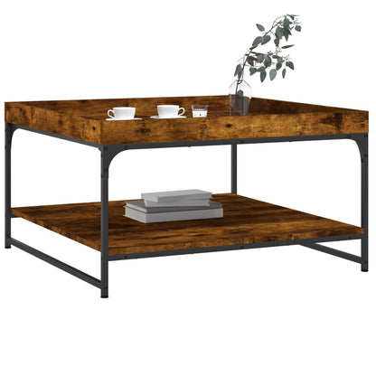 Konferenční Stolek Kouřový Dub 80X80X45 Cm Kompozit A Železo