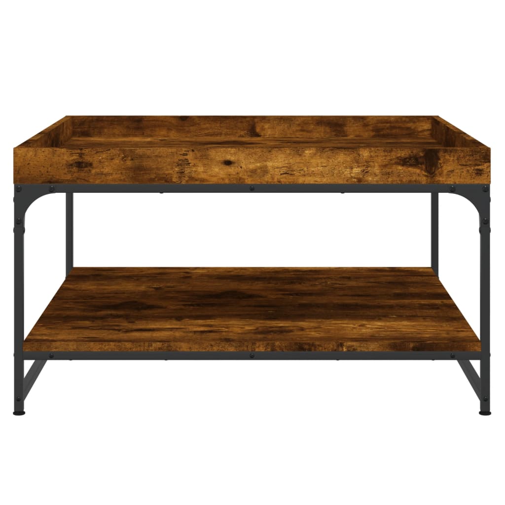 Konferenční Stolek Kouřový Dub 80X80X45 Cm Kompozit A Železo