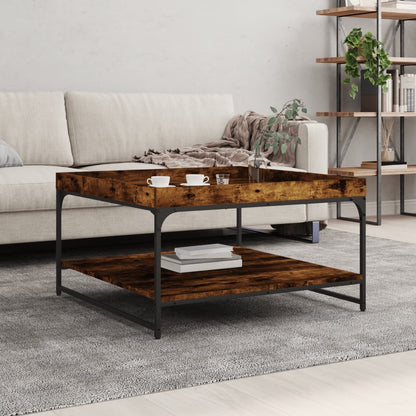 Konferenční Stolek Kouřový Dub 80X80X45 Cm Kompozit A Železo