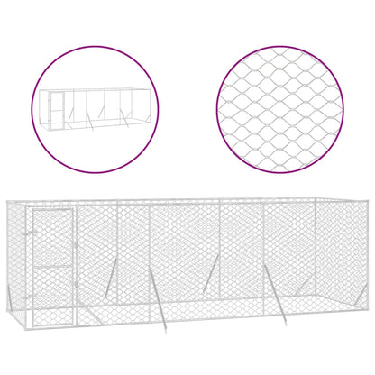 Venkovní Psí Kotec Stříbrný Pozinkovaná Ocel