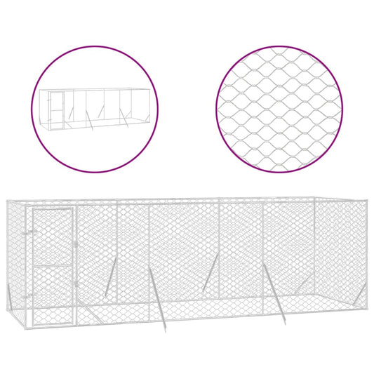 Venkovní Psí Kotec Stříbrný Pozinkovaná Ocel