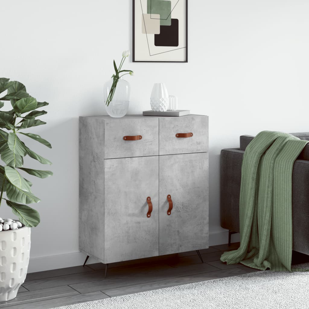 Příborník Betonově Šedý 69,5 X 34 X 90 Cm Kompozitní Dřevo