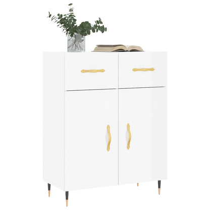 Příborník Bílý S Vysokým Leskem 69,5X34X90 Cm Kompozitní Dřevo