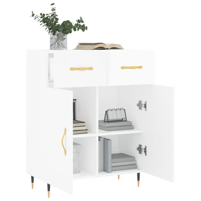 Příborník Bílý S Vysokým Leskem 69,5X34X90 Cm Kompozitní Dřevo