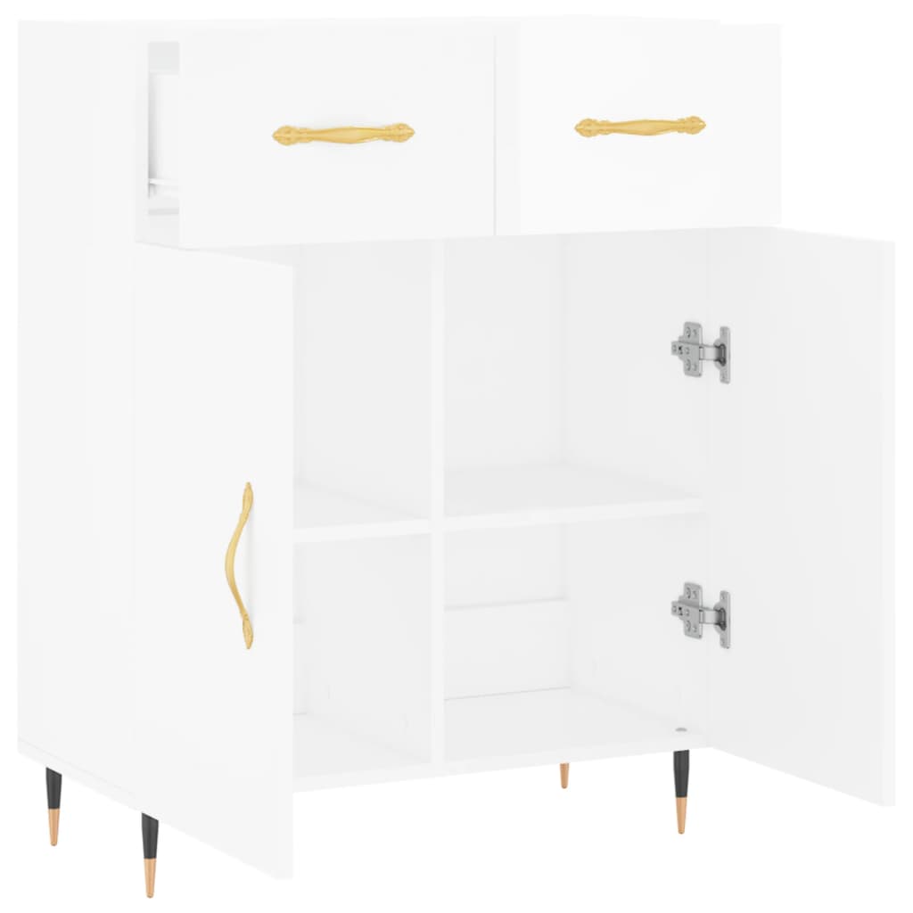 Příborník Bílý S Vysokým Leskem 69,5X34X90 Cm Kompozitní Dřevo