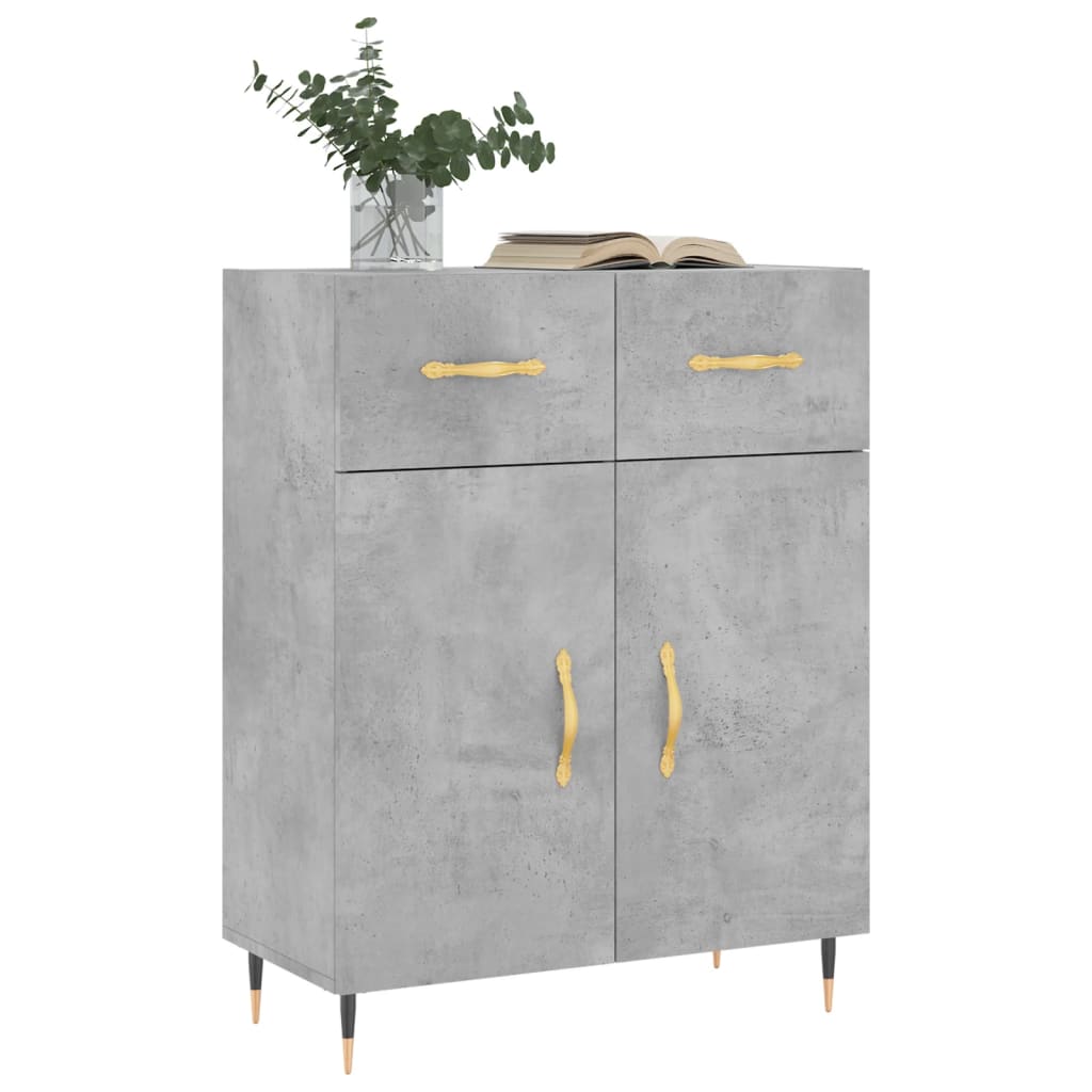 Příborník Betonově Šedý 69,5 X 34 X 90 Cm Kompozitní Dřevo