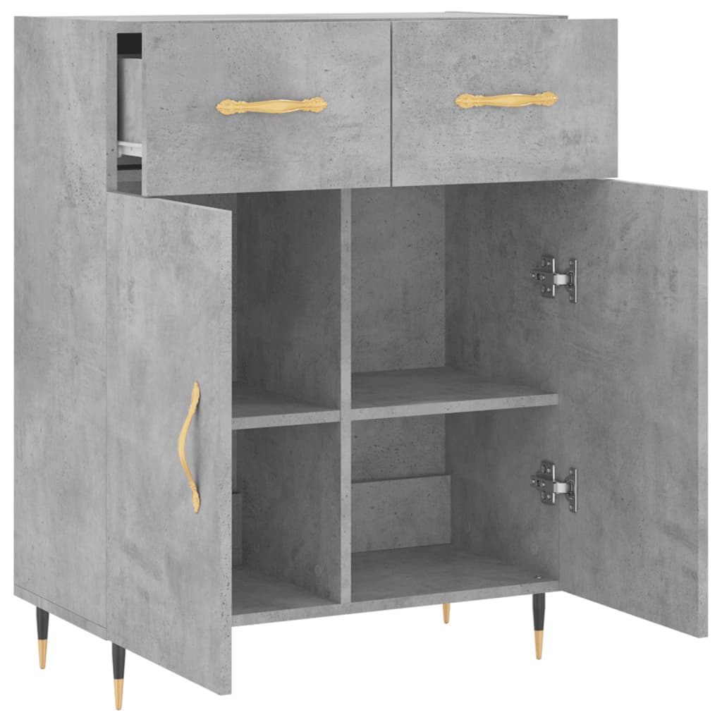 Příborník Betonově Šedý 69,5 X 34 X 90 Cm Kompozitní Dřevo