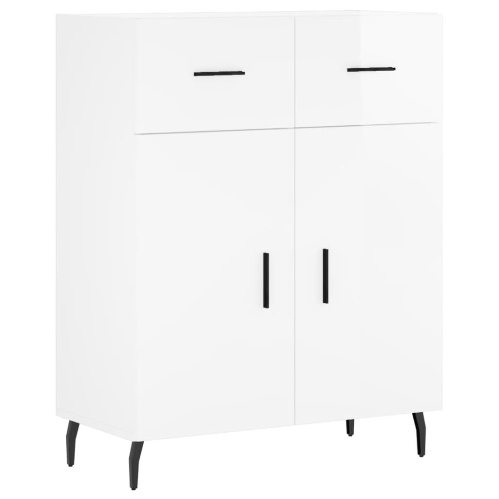 Příborník Bílý S Vysokým Leskem 69,5X34X90 Cm Kompozitní Dřevo