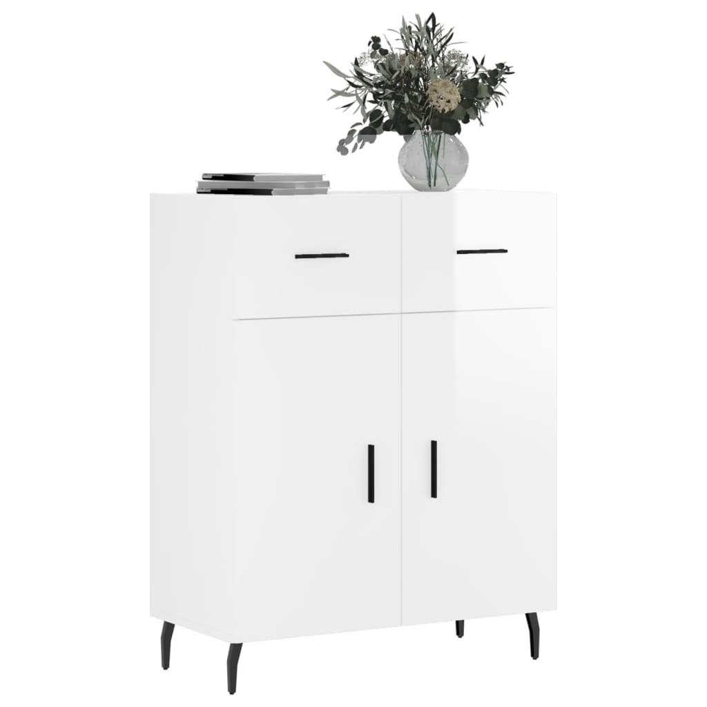 Příborník Bílý S Vysokým Leskem 69,5X34X90 Cm Kompozitní Dřevo