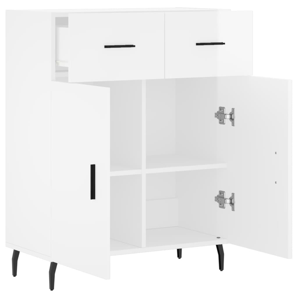 Příborník Bílý S Vysokým Leskem 69,5X34X90 Cm Kompozitní Dřevo