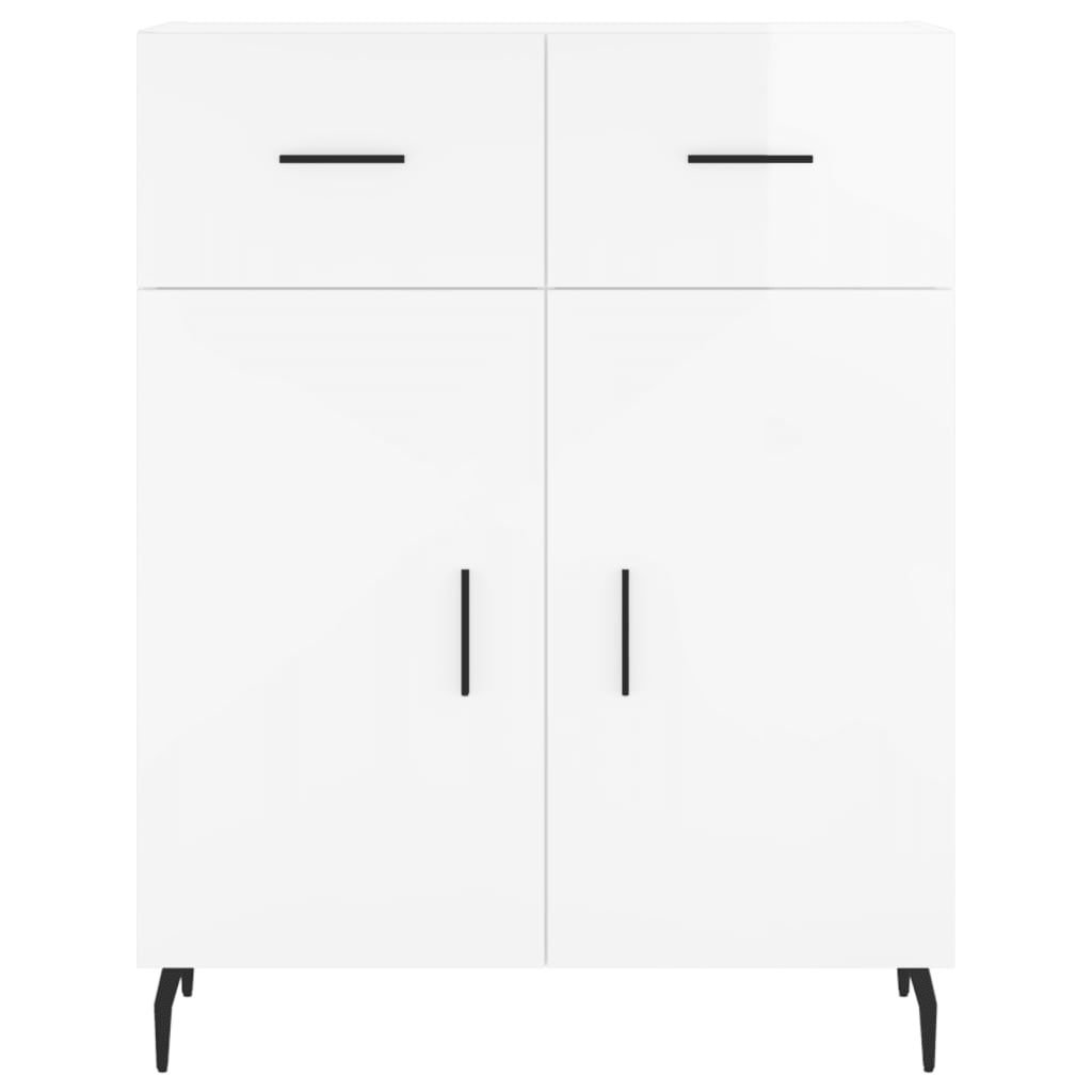Příborník Bílý S Vysokým Leskem 69,5X34X90 Cm Kompozitní Dřevo
