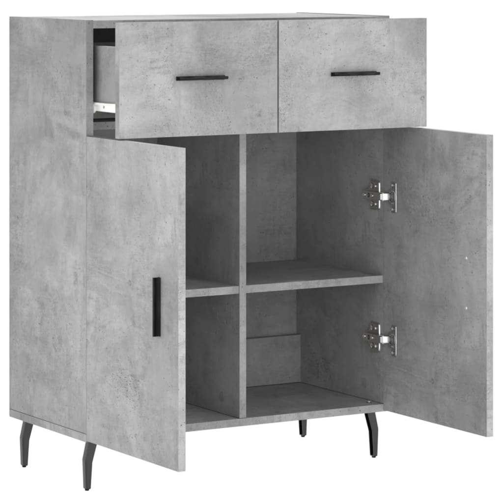 Příborník Betonově Šedý 69,5 X 34 X 90 Cm Kompozitní Dřevo