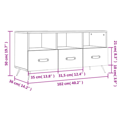 Tv Skříňka Betonově Šedá 102 X 36 X 50 Cm Kompozitní Dřevo