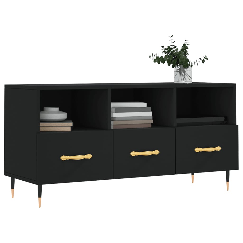 Tv Skříňka Černá 102 X 36 X 50 Cm Kompozitní Dřevo