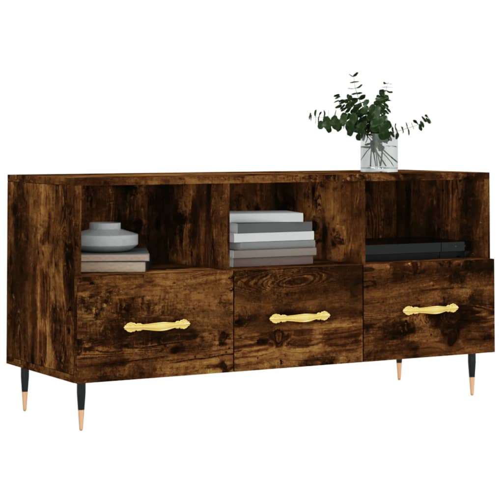 Tv Skříňka Kouřový Dub 102 X 36 X 50 Cm Kompozitní Dřevo