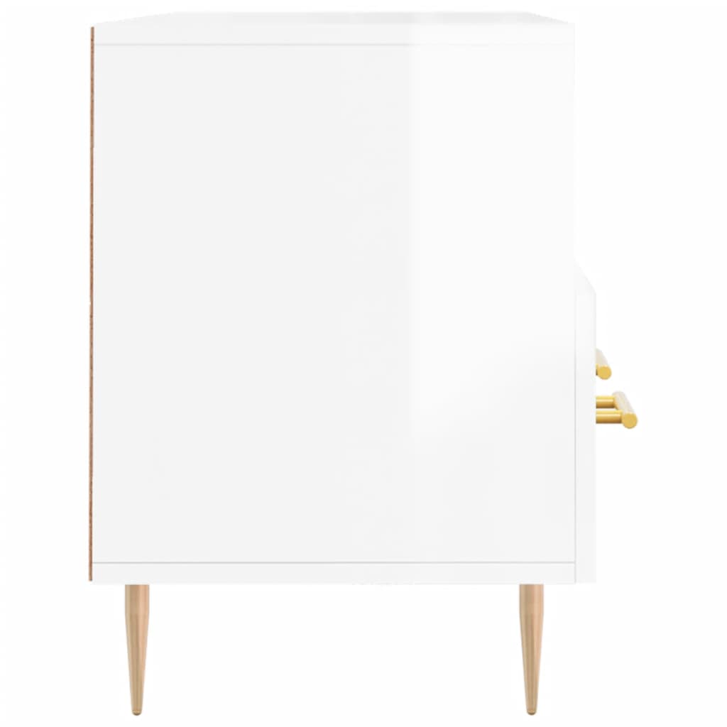 Tv Skříňka Bílá S Vysokým Leskem 102X36X50 Cm Kompozitní Dřevo