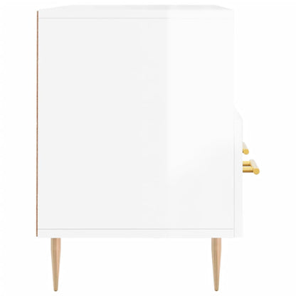 Tv Skříňka Bílá S Vysokým Leskem 102X36X50 Cm Kompozitní Dřevo