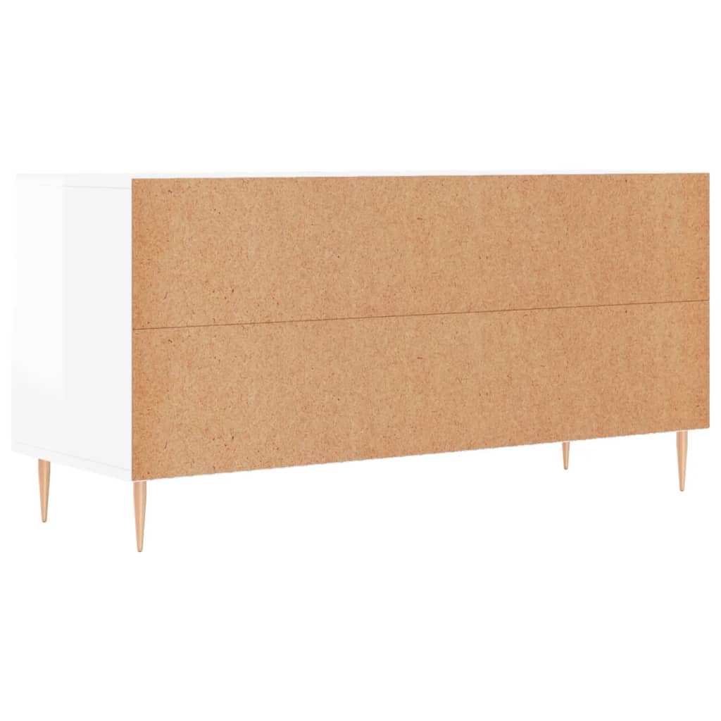 Tv Skříňka Bílá S Vysokým Leskem 102X36X50 Cm Kompozitní Dřevo