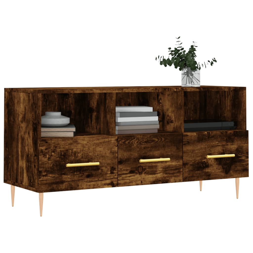 Tv Skříňka Kouřový Dub 102 X 36 X 50 Cm Kompozitní Dřevo
