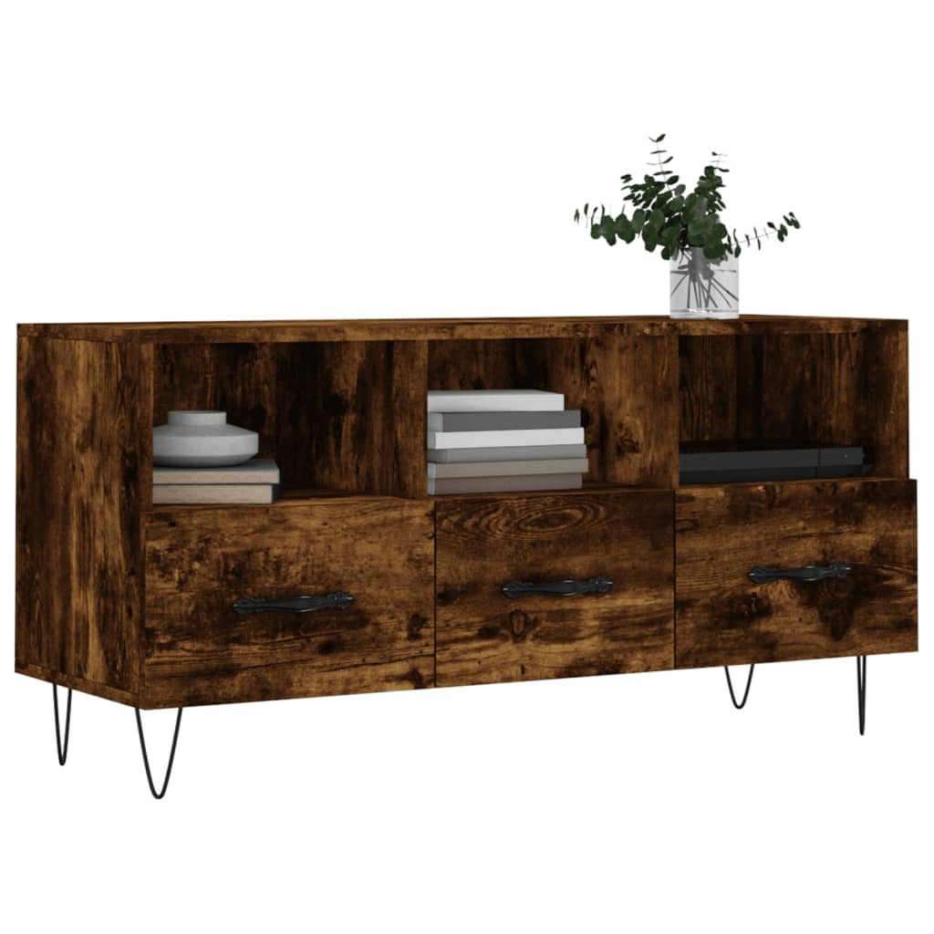 Tv Skříňka Kouřový Dub 102 X 36 X 50 Cm Kompozitní Dřevo