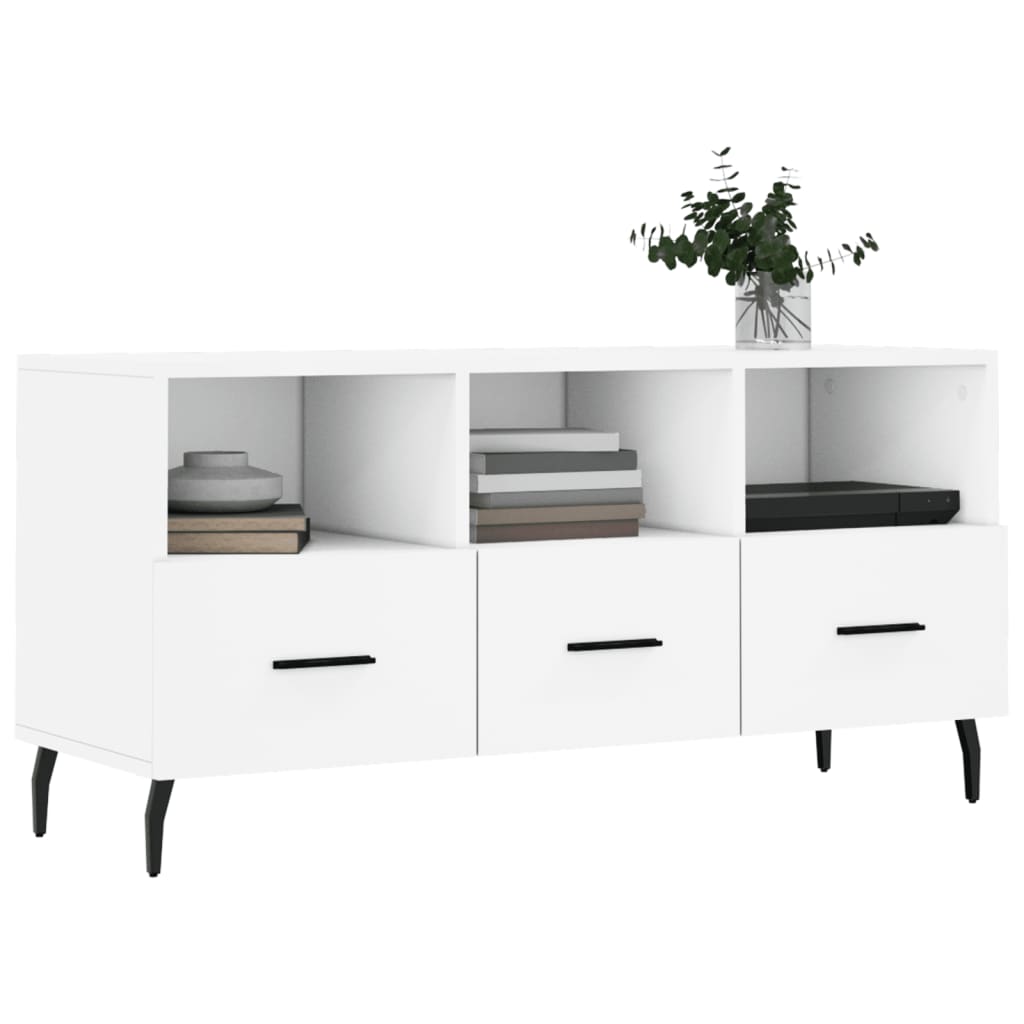 Tv Skříňka Bílá 102 X 36 X 50 Cm Kompozitní Dřevo