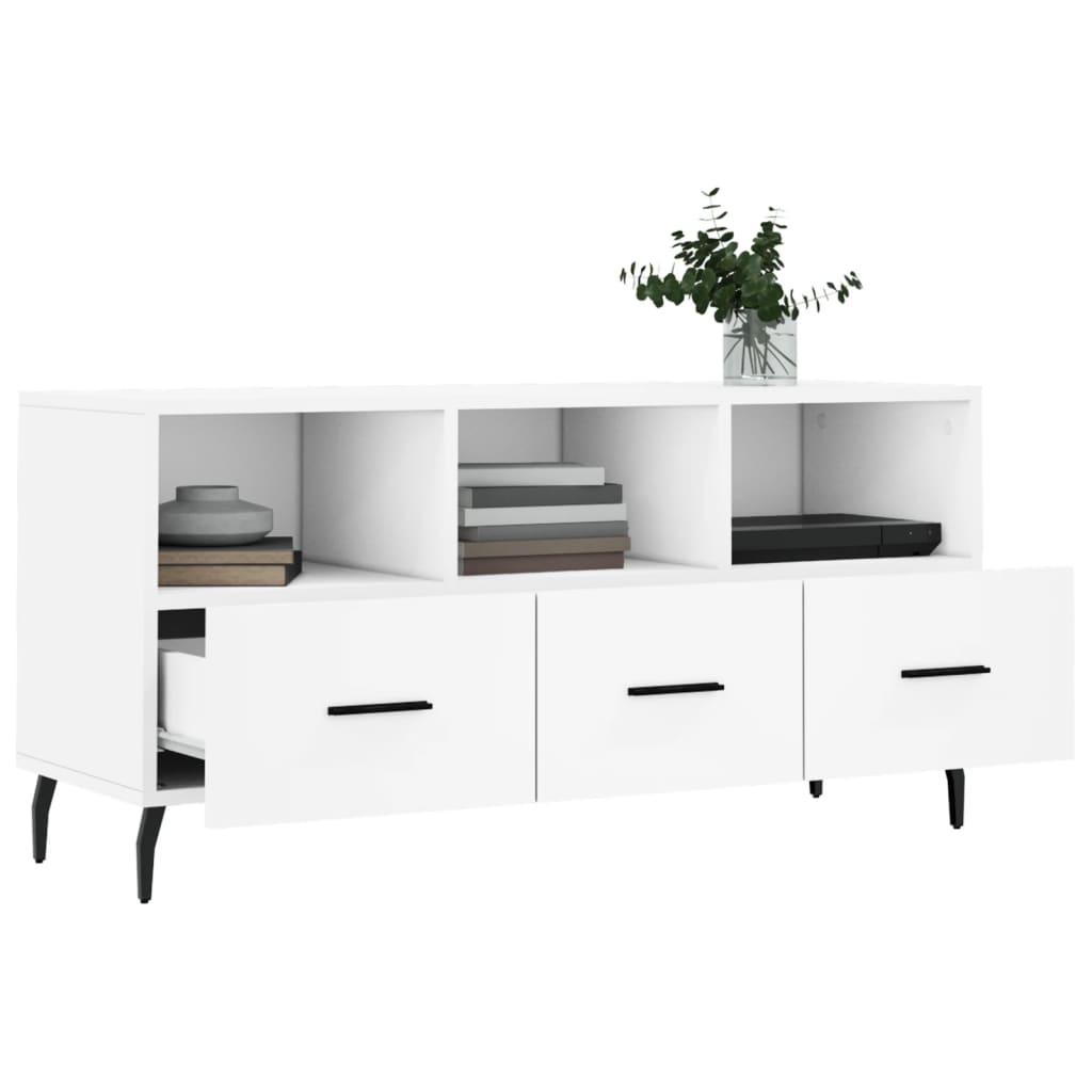 Tv Skříňka Bílá 102 X 36 X 50 Cm Kompozitní Dřevo