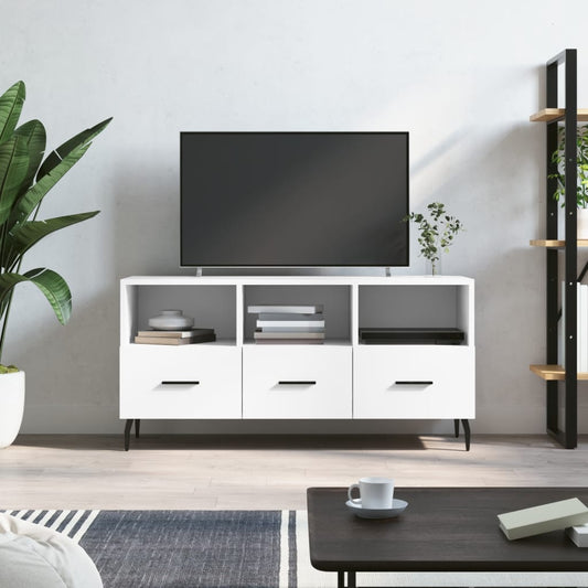 Tv Skříňka Bílá 102 X 36 X 50 Cm Kompozitní Dřevo