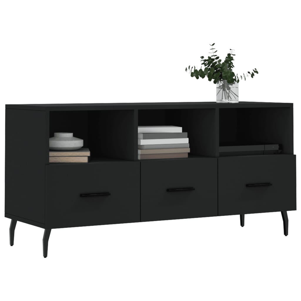 Tv Skříňka Černá 102 X 36 X 50 Cm Kompozitní Dřevo