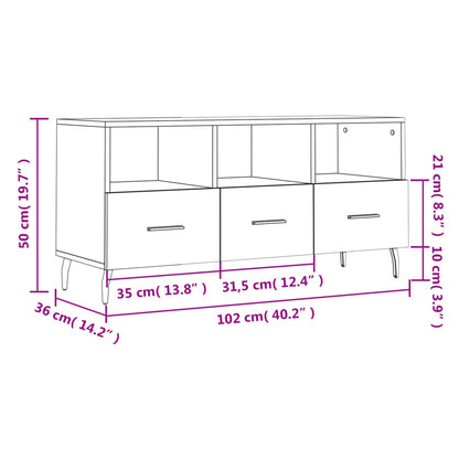 Tv Skříňka Betonově Šedá 102 X 36 X 50 Cm Kompozitní Dřevo