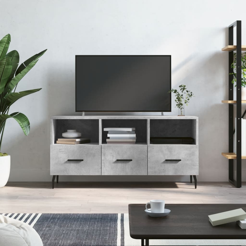 Tv Skříňka Betonově Šedá 102 X 36 X 50 Cm Kompozitní Dřevo