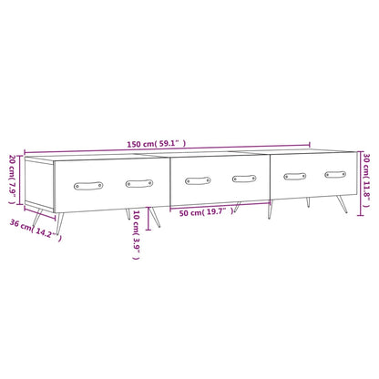 Tv Skříňka Betonově Šedá 150 X 36 X 30 Cm Kompozitní Dřevo