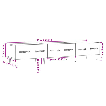 Tv Skříňka Betonově Šedá 150 X 36 X 30 Cm Kompozitní Dřevo
