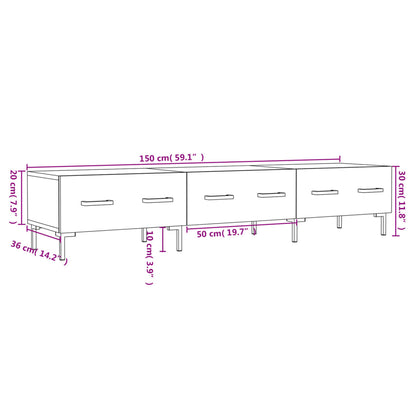 Tv Skříňka Betonově Šedá 150 X 36 X 30 Cm Kompozitní Dřevo