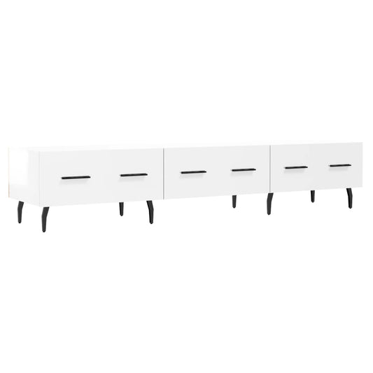 Tv Skříňka Bílá S Vysokým Leskem 150X36X30 Cm Kompozitní Dřevo