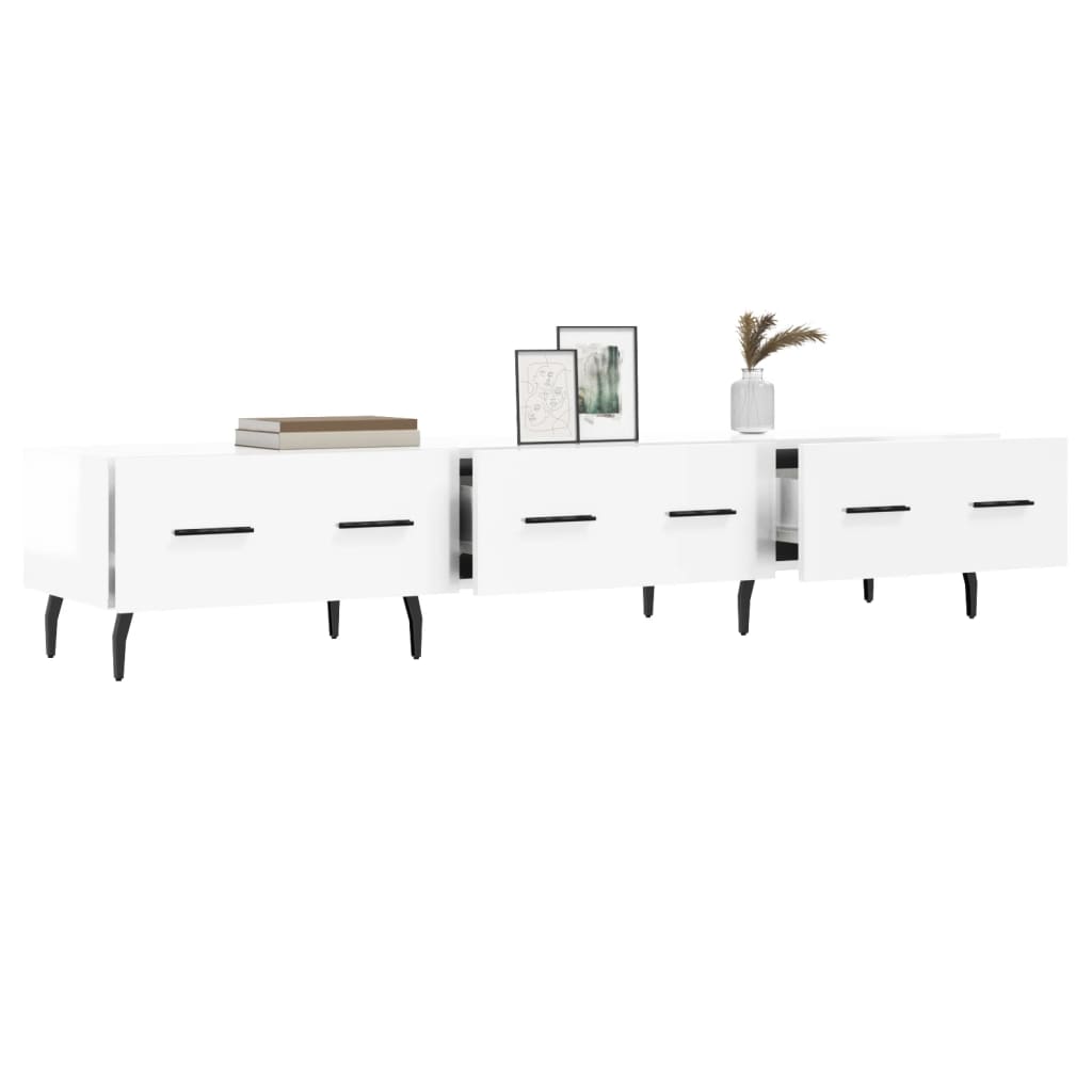 Tv Skříňka Bílá S Vysokým Leskem 150X36X30 Cm Kompozitní Dřevo