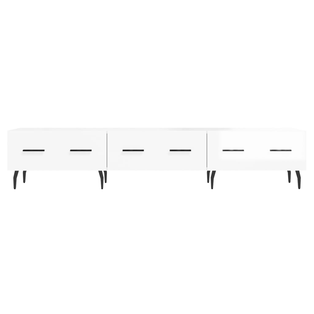 Tv Skříňka Bílá S Vysokým Leskem 150X36X30 Cm Kompozitní Dřevo