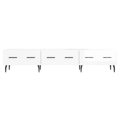 Tv Skříňka Bílá S Vysokým Leskem 150X36X30 Cm Kompozitní Dřevo