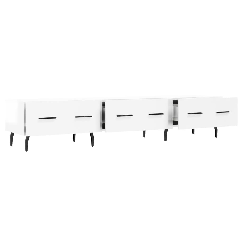 Tv Skříňka Bílá S Vysokým Leskem 150X36X30 Cm Kompozitní Dřevo