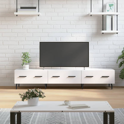 Tv Skříňka Bílá S Vysokým Leskem 150X36X30 Cm Kompozitní Dřevo