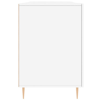 Psací Stůl Bílý S Vysokým Leskem 140X50X75 Cm Kompozitní Dřevo