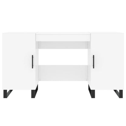 Psací Stůl Bílý S Vysokým Leskem 140X50X75 Cm Kompozitní Dřevo